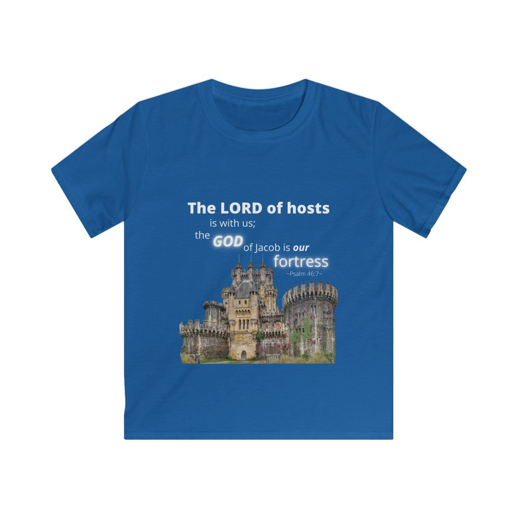 The Lord of Hosts is with Us - Psalm 46:7 - Kids Softstyle T-Shirt
