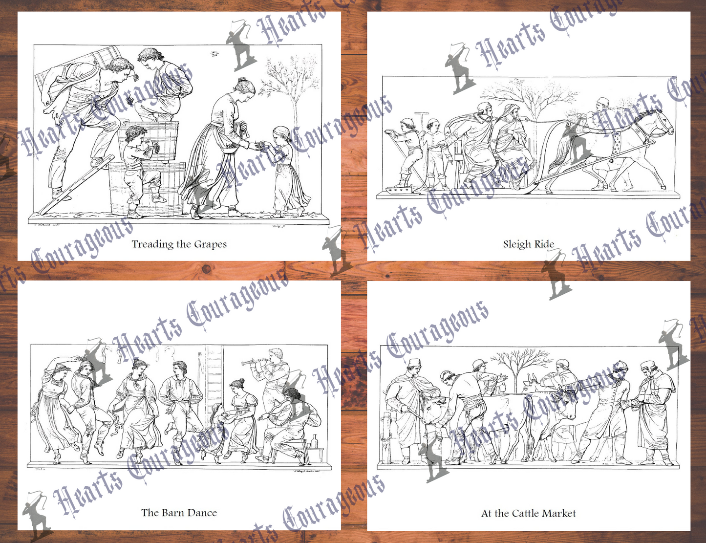 Four Seasons of Country Life in the 1800's - Downloadable Coloring Pages