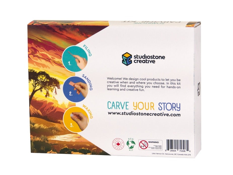 Lion Soapstone Carving Kit - Made in Canada