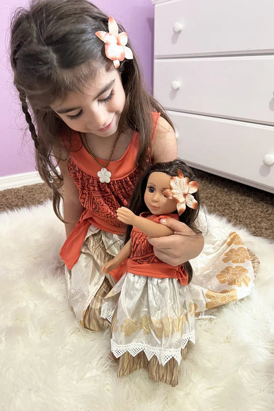 Little Adventures Doll Dress Island Princess with Hair Clip Little Adventures Doll Dress Island Princess with Hair Clip