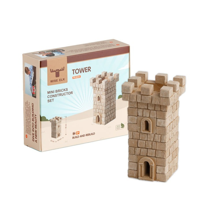 Small Medieval Tower - 70 Piece Mini Bricks Construction Set - Made in Ukraine