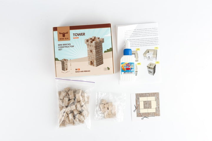 Small Medieval Tower - 70 Piece Mini Bricks Construction Set - Made in Ukraine