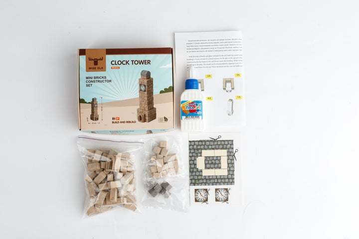 Clock Tower - 80 Piece Mini Bricks Construction Set - Made in Ukraine