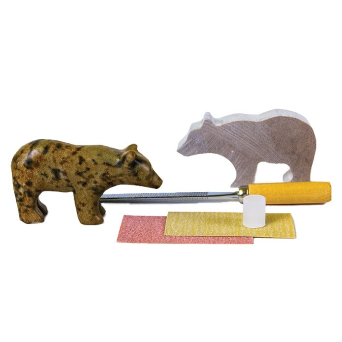 Bear Soapstone Carving Kit - Made in Canada