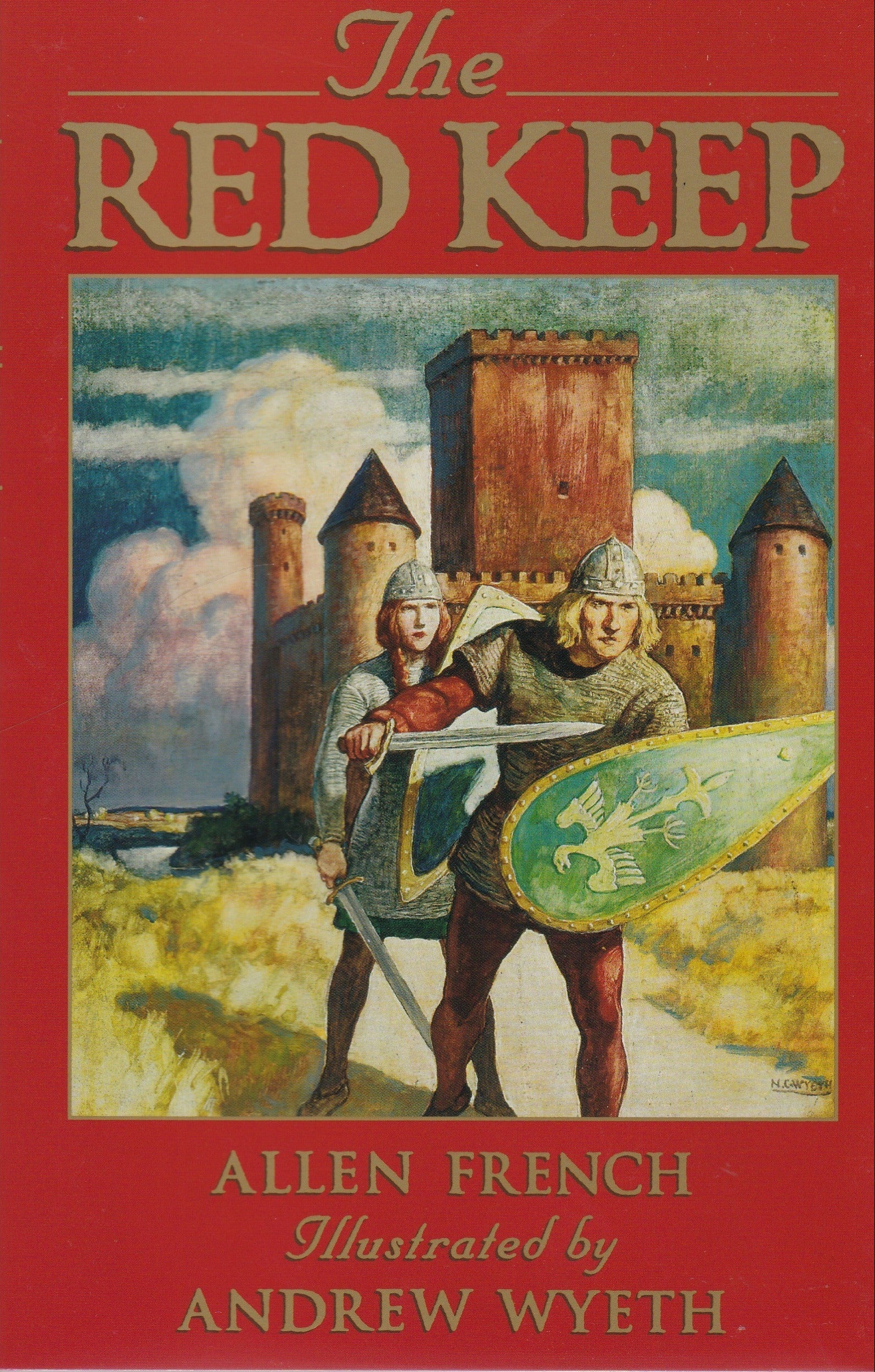 Book cover of 'The Red Keep' with two figures in armor and a castle in the background.