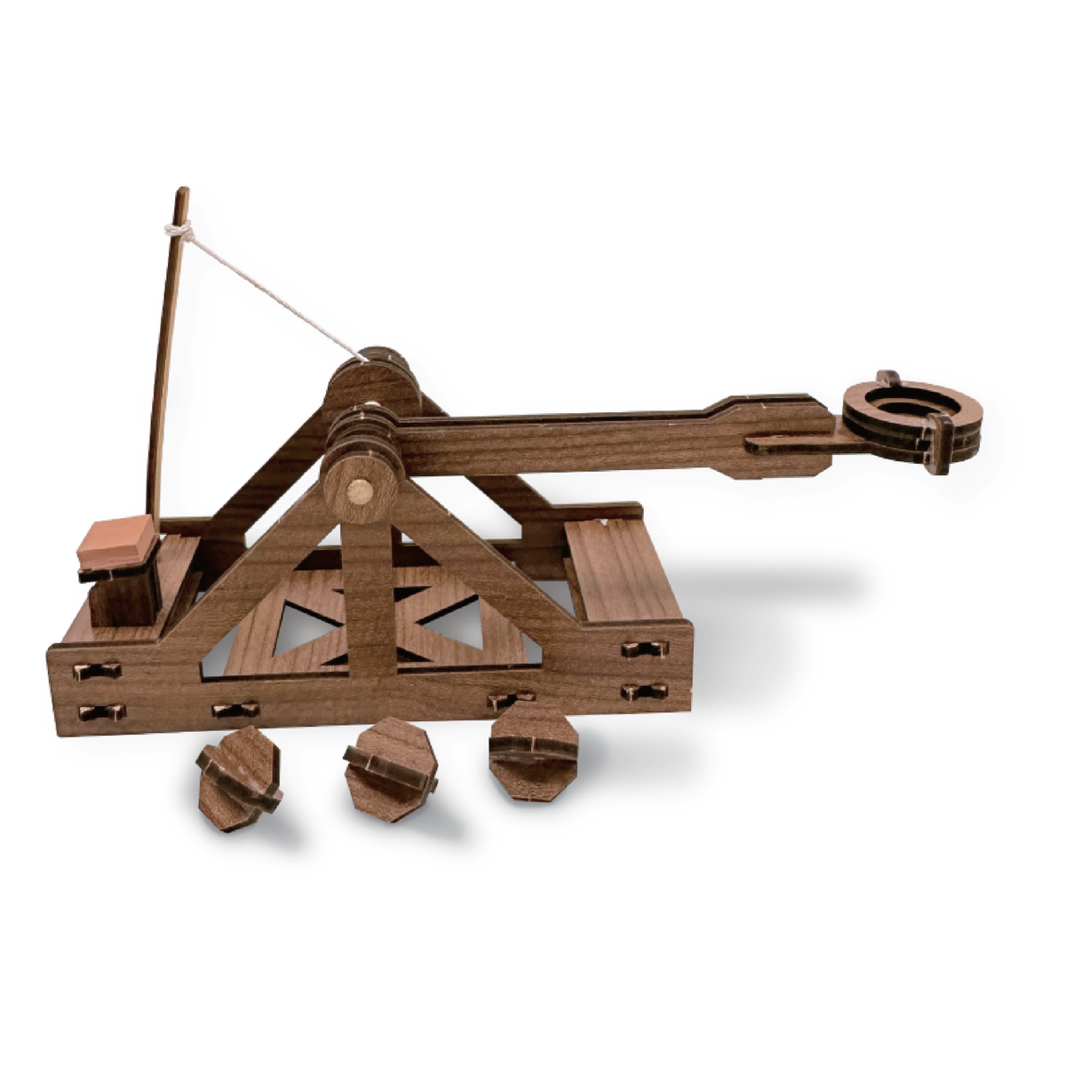 Mini Catapult: Wooden Engineering Model Building Kit