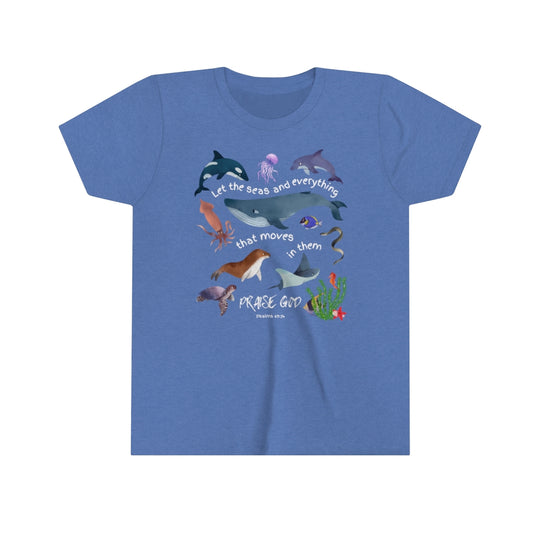 Praise God! Creatures of the Sea - Psalms 69-34 - Kids High Quality Cotton T-Shirt