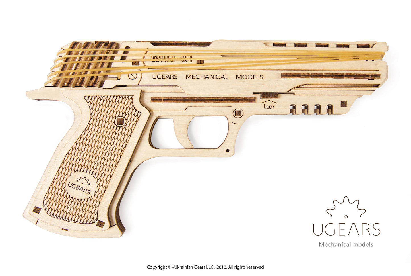 Wolf-01 Rubberband Handgun - Mechanical Model by UGears