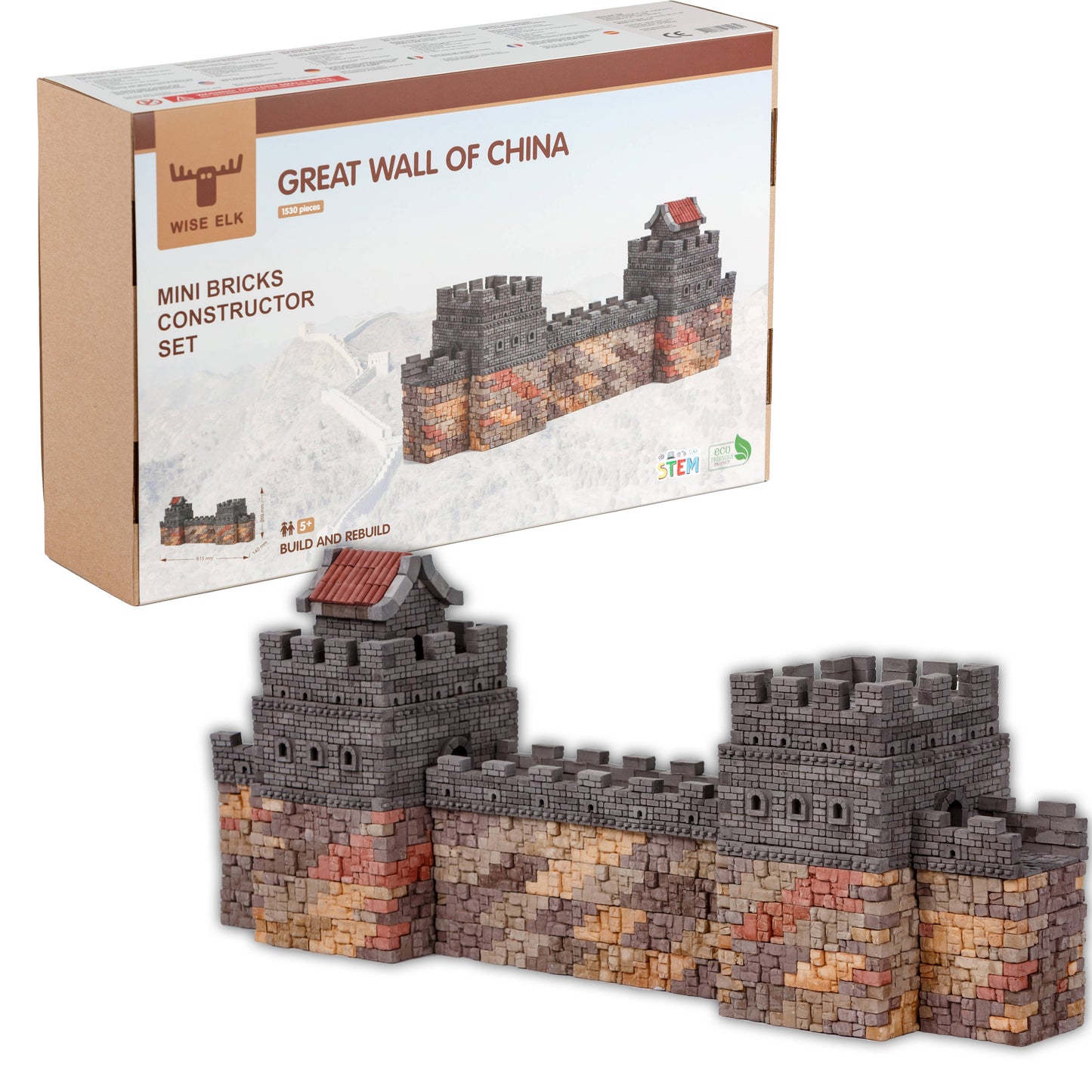 Great Wall of China - 1530 Piece Mini Bricks Construction Set - Made in Ukraine