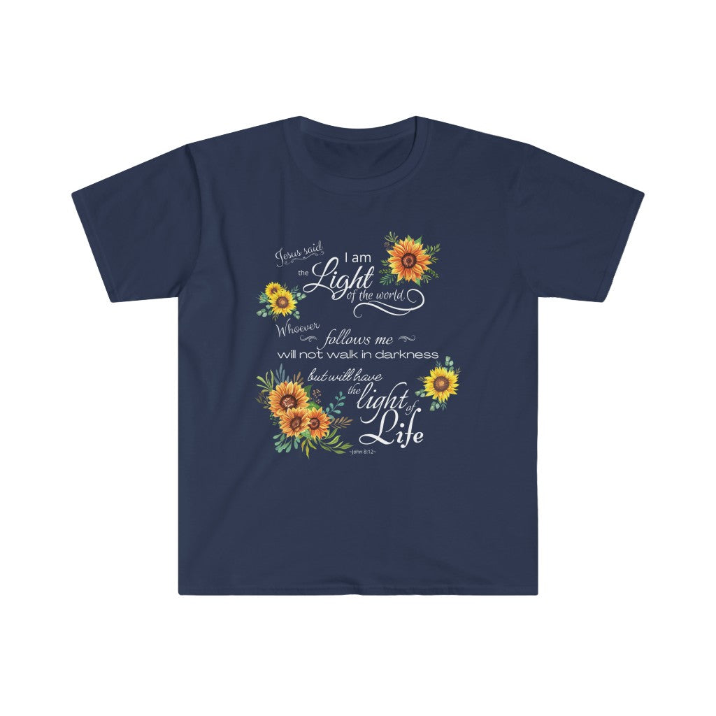 I Am the Light of the World - John 8:12 - Adult Size Softstyle T-Shirt