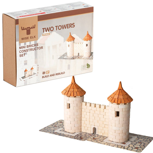 Two Medieval Towers - 470 Piece Mini Bricks Construction Set - Made in Ukraine