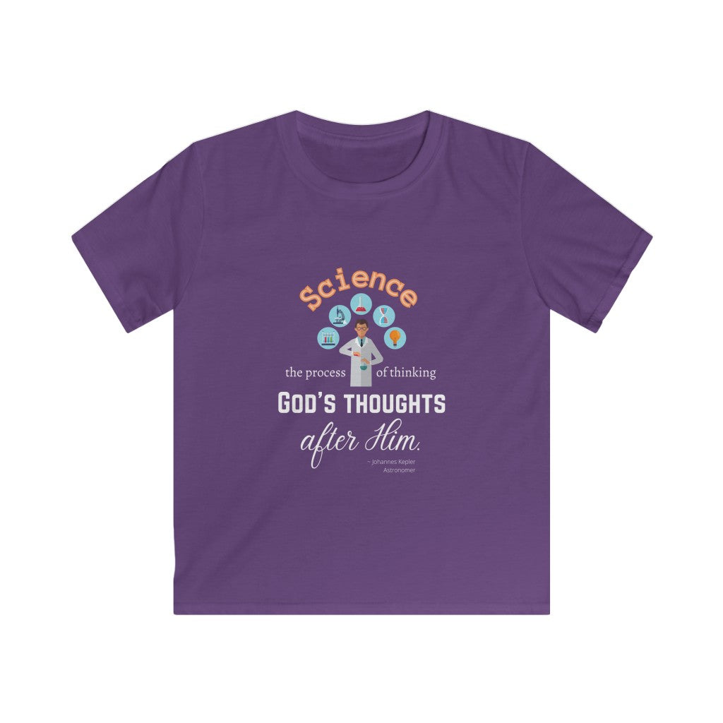 Science is thinking God's Thoughts After Him - quote by Johannes Kepler Kids T-Shirt