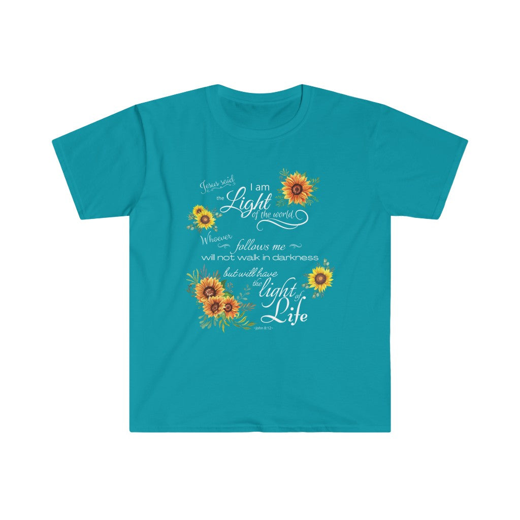 I Am the Light of the World - John 8:12 - Adult Size Softstyle T-Shirt