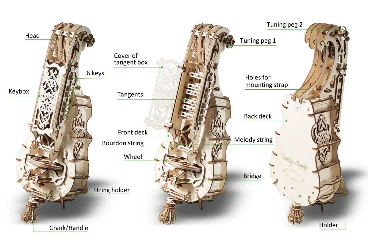 Hurdy-Gurdy Medieval Instrument - Mechanical Model by UGears