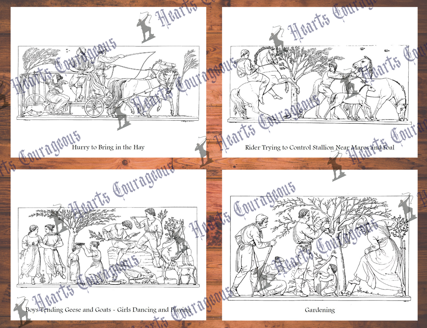 Four Seasons of Country Life in the 1800's - Downloadable Coloring Pages
