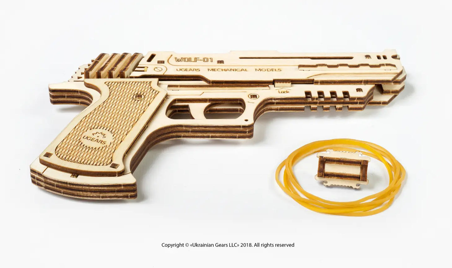 Wolf-01 Rubberband Handgun - Mechanical Model by UGears