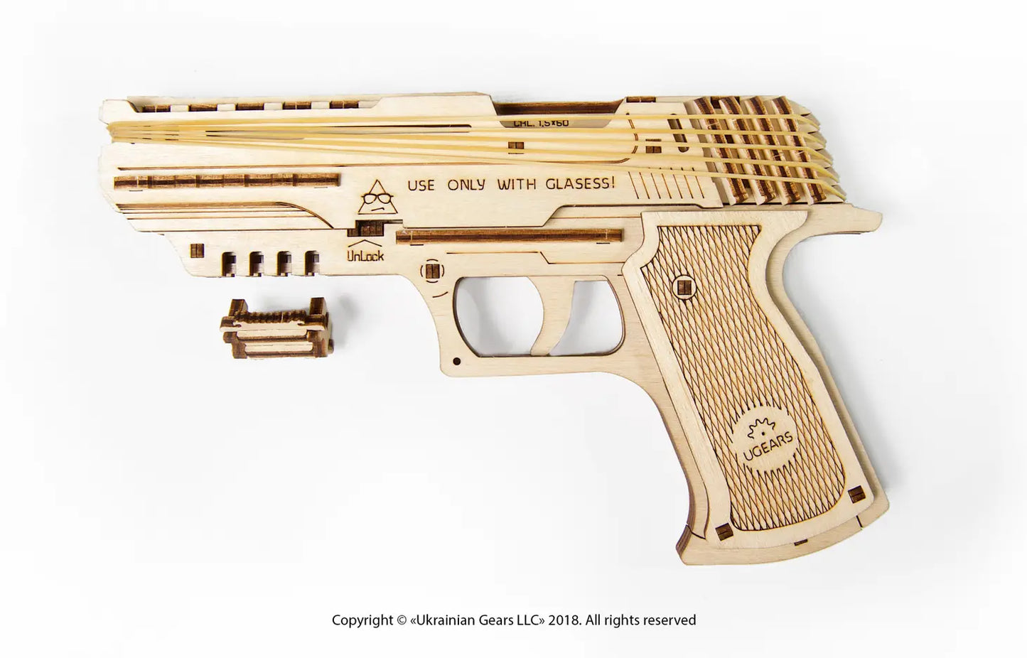 Wolf-01 Rubberband Handgun - Mechanical Model by UGears