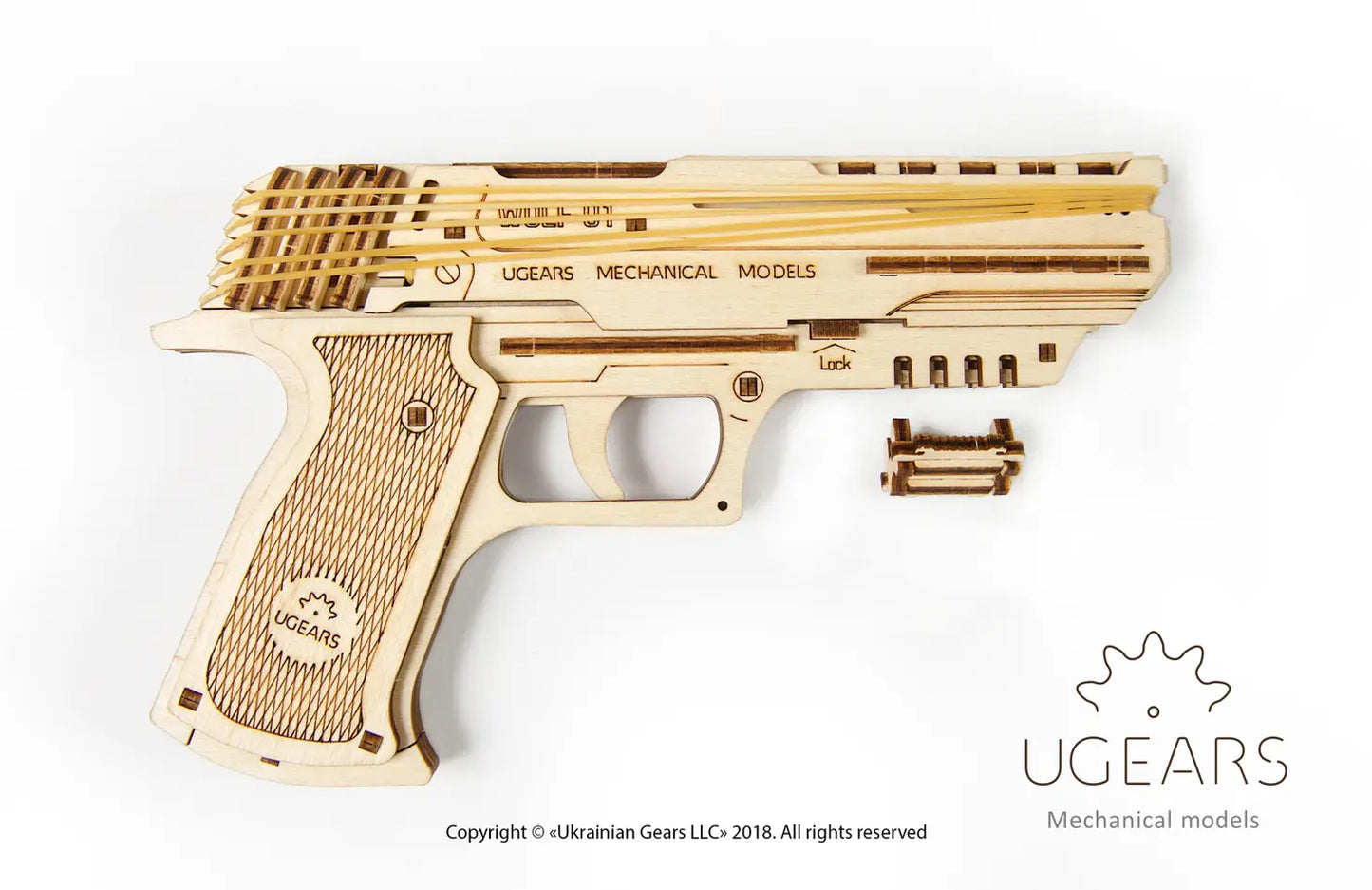 Wolf-01 Rubberband Handgun - Mechanical Model by UGears