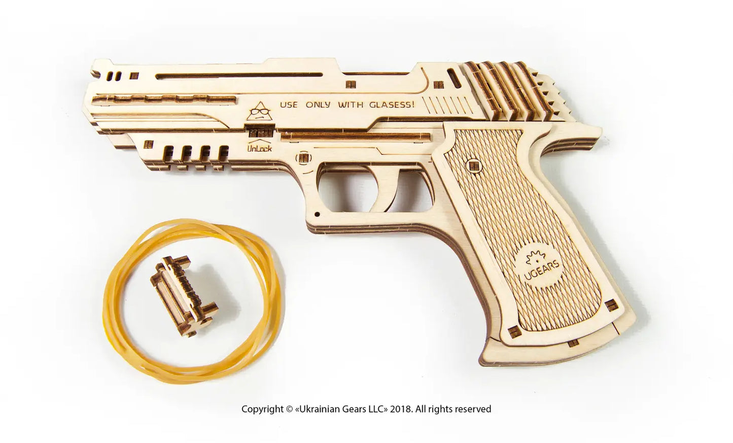 Wolf-01 Rubberband Handgun - Mechanical Model by UGears