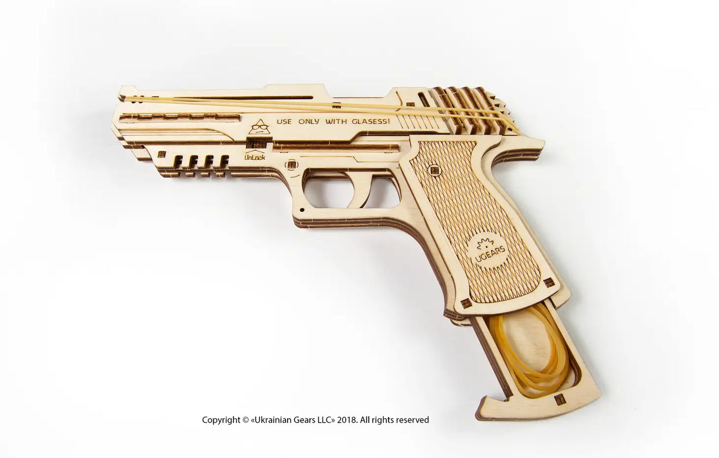 Wolf-01 Rubberband Handgun - Mechanical Model by UGears