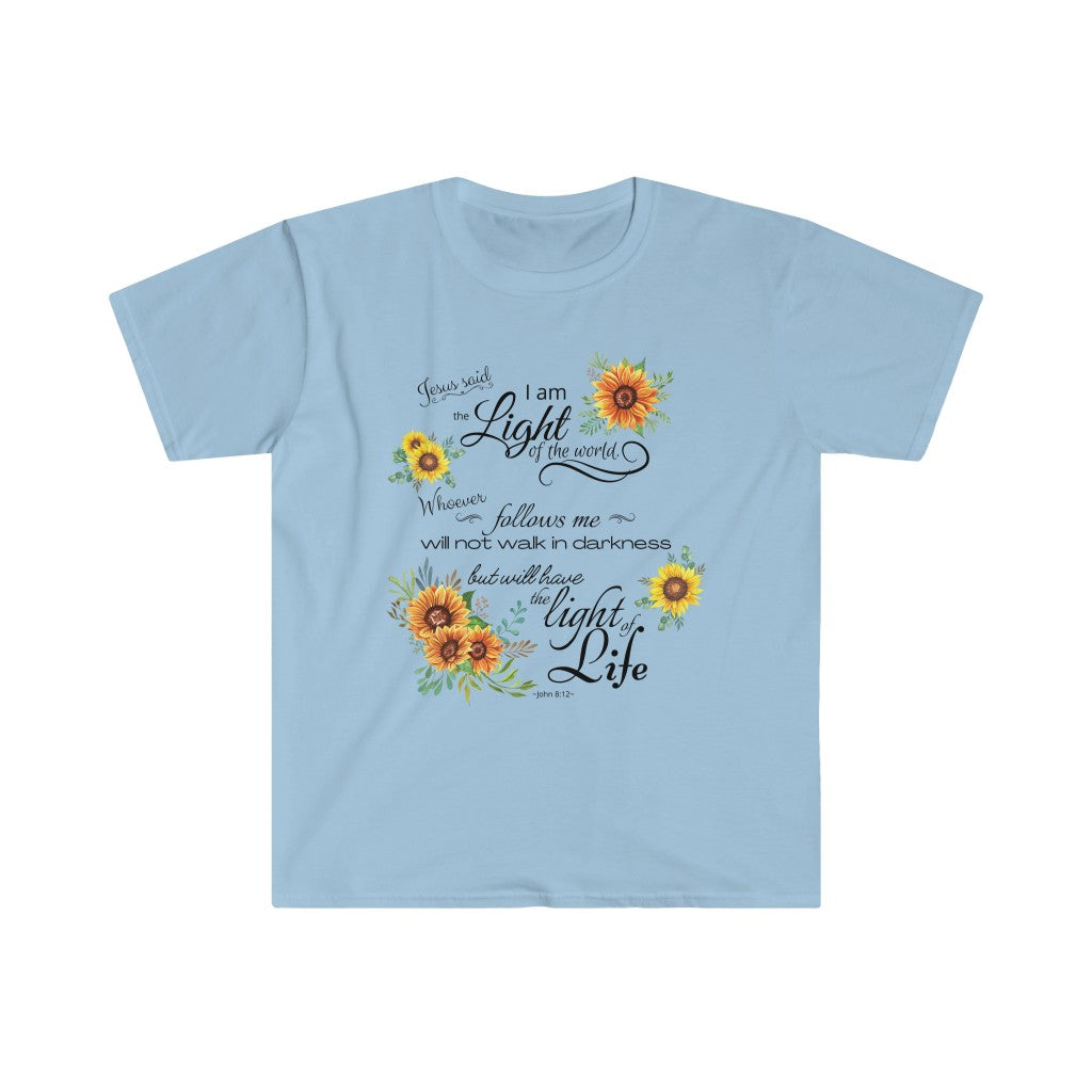 I Am the Light of the World - John 8:12 - Adult Size Softstyle T-Shirt