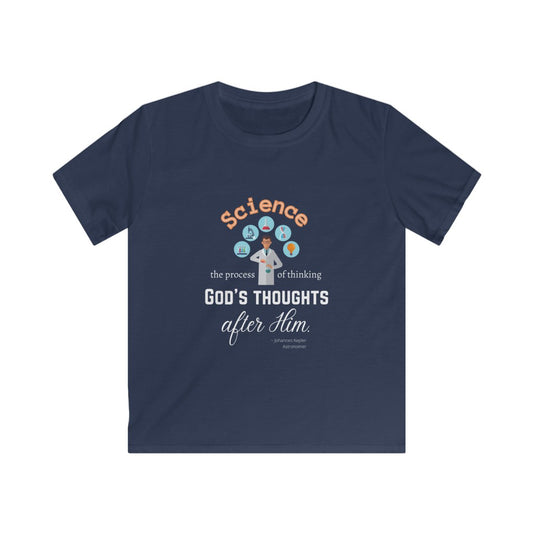 Science is thinking God's Thoughts After Him - quote by Johannes Kepler Kids T-Shirt