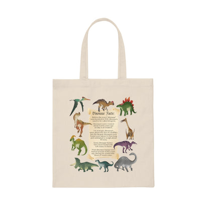 Dinosaur Facts Canvas Tote Bag