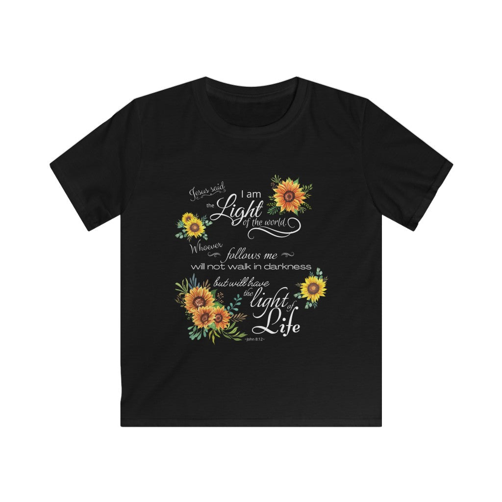 I Am the Light of the World - John 8:12 - Kids Softstyle T-Shirt