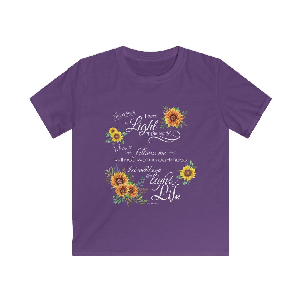 I Am the Light of the World - John 8:12 - Kids Softstyle T-Shirt