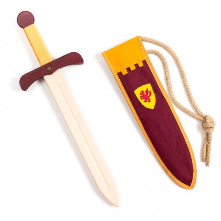 Sword with Sheath - Small, Wooden - Kamalot Garnet - Made in Spain